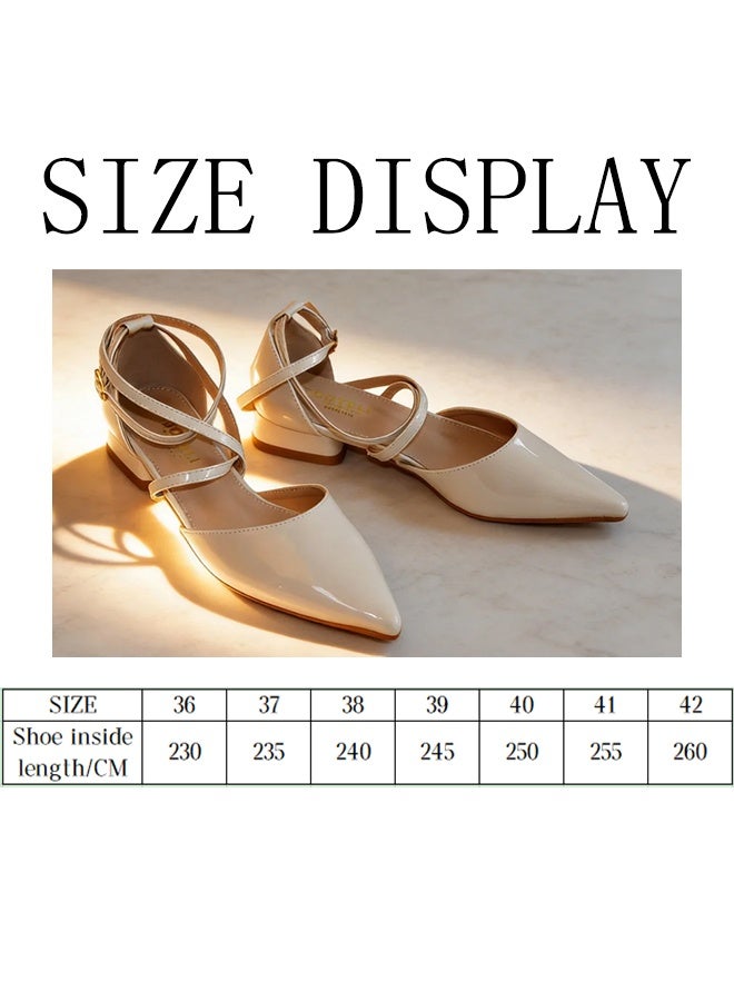 BOTELI Women's Sizes 36-41 Beige Pointed Cross High-Heeled Women's Sandals. - Image 1