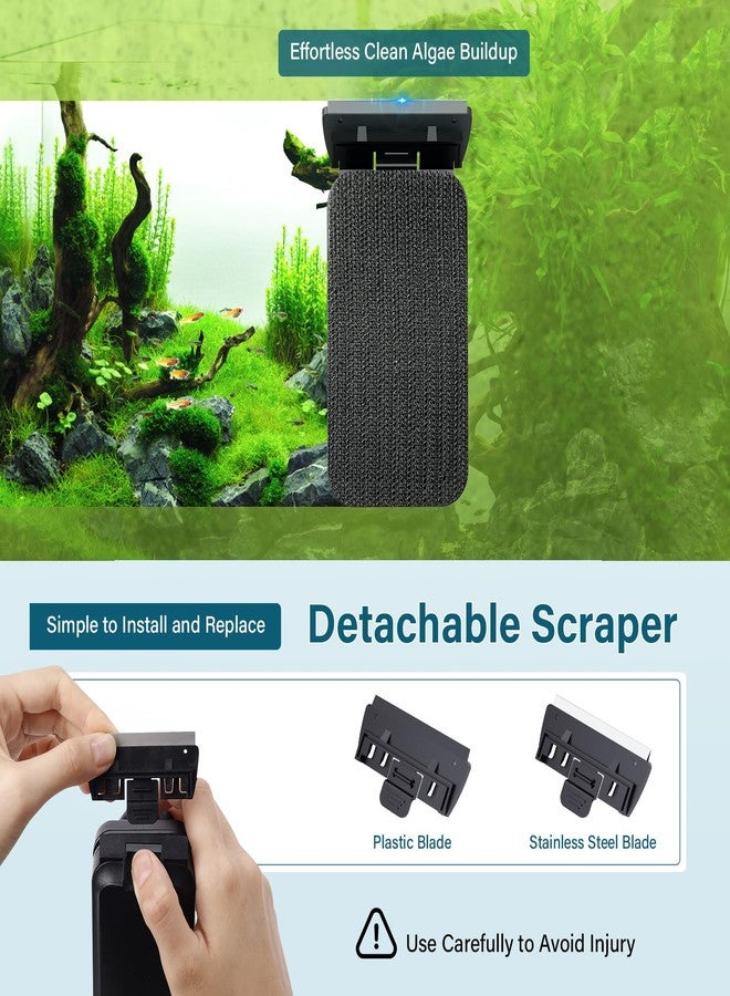 hygger Aquarium Magnetic Glass Clean Tool, Algae Scraper for 0.2-0.6 Inch Thick Fish Tank Floating Scrubber Brush with Two Detachable Blades (S) - Image 5