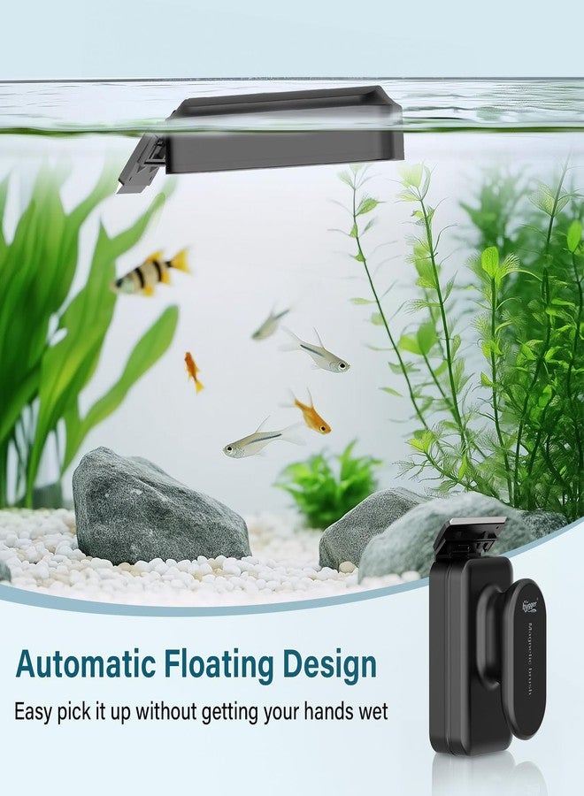 hygger Aquarium Magnetic Glass Clean Tool, Algae Scraper for 0.2-0.6 Inch Thick Fish Tank Floating Scrubber Brush with Two Detachable Blades (S) - Image 2