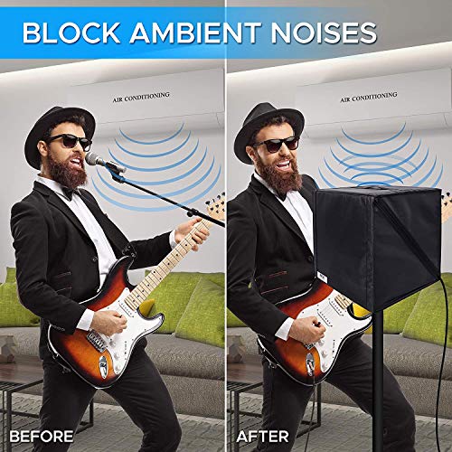 Pyle 2-Pc Recording Shield Box-Microphone Foam Booth Cube, Sound Dampening Filter Audio, Acoustic Noise Isolator Platform w/Wedgie Padding (PSIB27X2) - Image 3