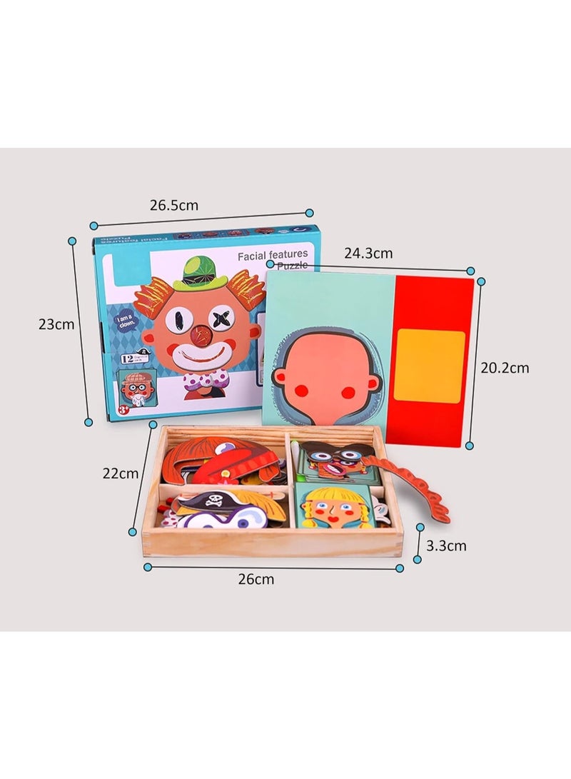 Facial Features Puzzle Magnetic Double Sided Clown Face Assembly and Drawing Board Game Puzzle Pieces for Kids Children Learning Toy  - Image 3
