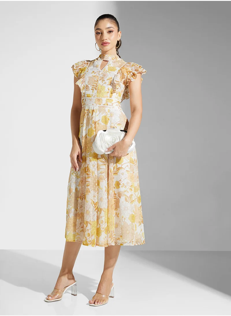 فروك اند فرل Embellished Crew Neck Knee Lenth Dress