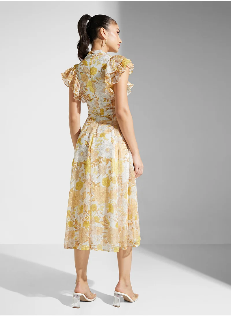 فروك اند فرل Embellished Crew Neck Knee Lenth Dress