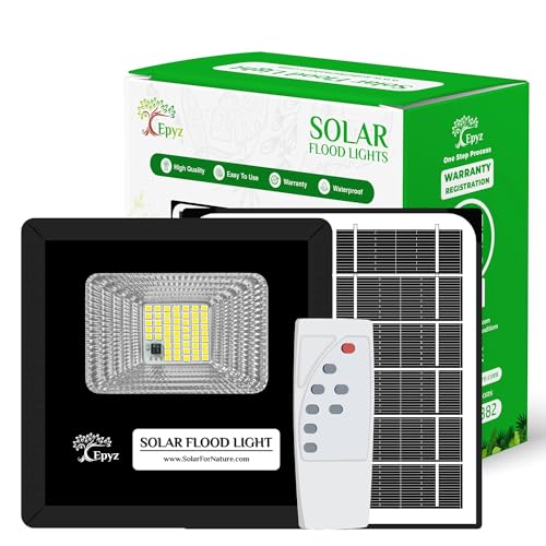Epyz 10Watt Solar Flood Lights Outdoor Garden Home LED Light IP65 Waterproof Solar Wall Lamp for Gutter Shed, Business Sign [ 54LED, Cold White ] - Image 5