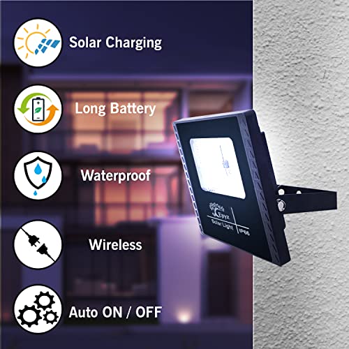 Epyz 10Watt Solar Flood Lights Outdoor Garden Home LED Light IP65 Waterproof Solar Wall Lamp for Gutter Shed, Business Sign [ 54LED, Cold White ] - Image 4