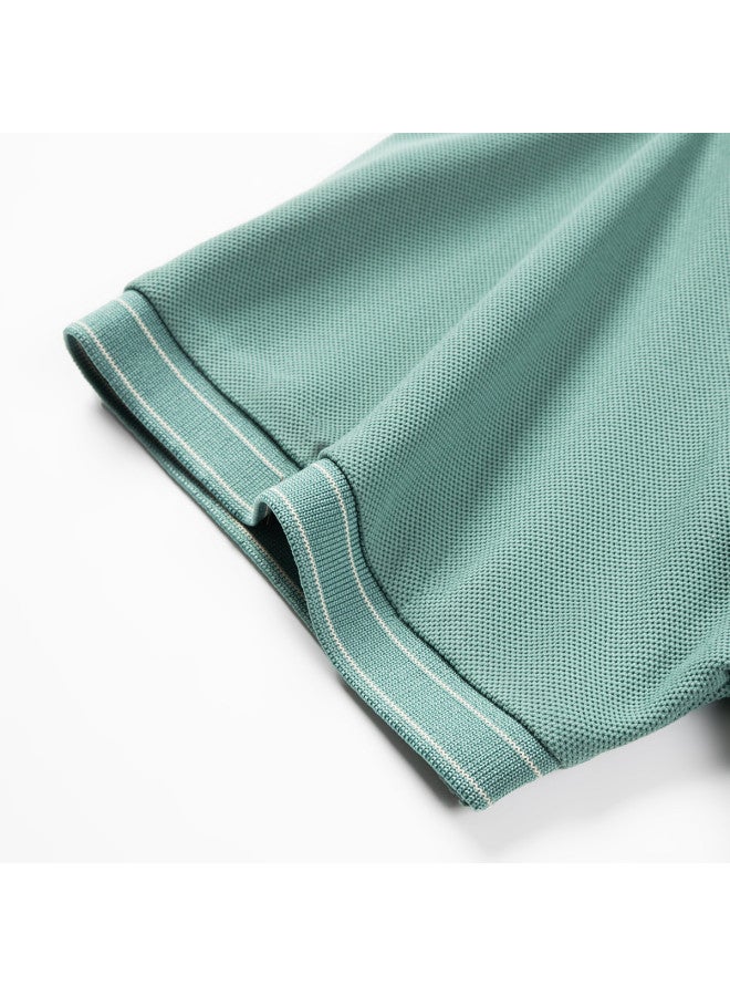 Tucano men's Classic Solid Color Collar Business Casual Breathable Short-sleeve Polo Shirt T-shirt - Image 4