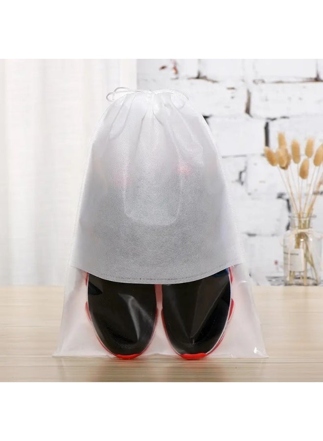 15 Pieces Dust Proof Travel Shoe Bags Transparent Drawstring Storage Bag Dustproof Handbag Cover,32 x 44cm - Image 3