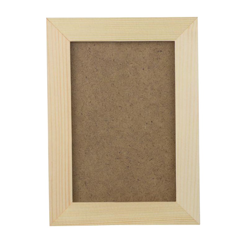 Wooden Picture Frame Beige Easy Opening Tabs Tabletop Photo Display - Two Installation Ways Wall Hanging Frame for Home Office Decor - Image 1