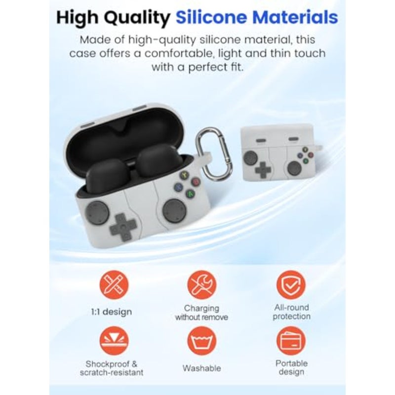 Case for Sony WF-1000XM6 - Silicone Protective Cover, Full-Body Protection with Scratch Protection, Anti-Shockproof, Includes Cleaning Kit and Lanyard Game Console - Image 3