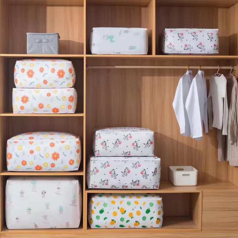 Transparent Waterproof Foldable Printed UnderBed Storage Boxes for clothes saree Quilts and Blankets Pack of 3  - Image 4