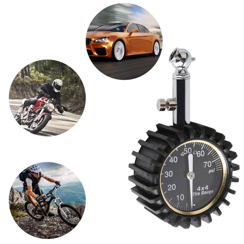 0-60psi Tire Pressure Gauge Heavy Duty Air Pressure Gauge with Large 2 Inch Easy to Read Glow Dial, Low – High Tire Gauge for Car, SUV & Truck Tires - Image 2