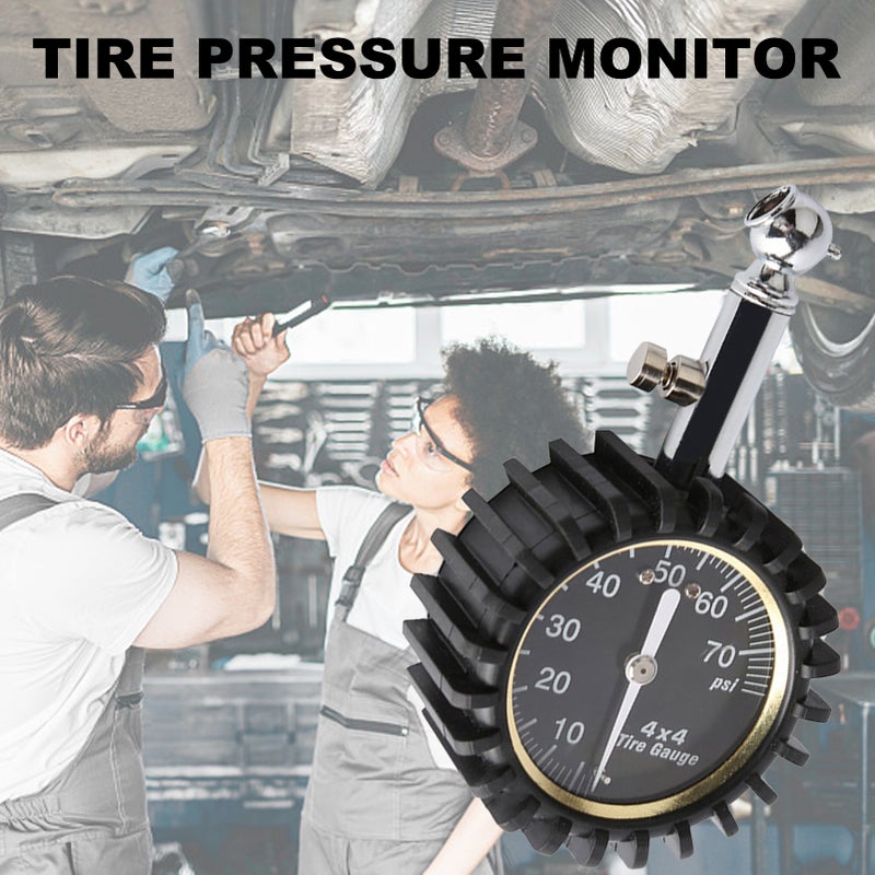 0-60psi Tire Pressure Gauge Heavy Duty Air Pressure Gauge with Large 2 Inch Easy to Read Glow Dial, Low – High Tire Gauge for Car, SUV & Truck Tires - Image 3