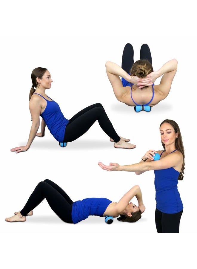 Posture Magic Massage Ball Set for Myofascial Trigger Point Release & Deep Tissue Massage - Set of 6 - Large Foam/Small Foam/Lacrosse/Peanut/Spiky/Hand Exercise Ball (Blue) - Image 5