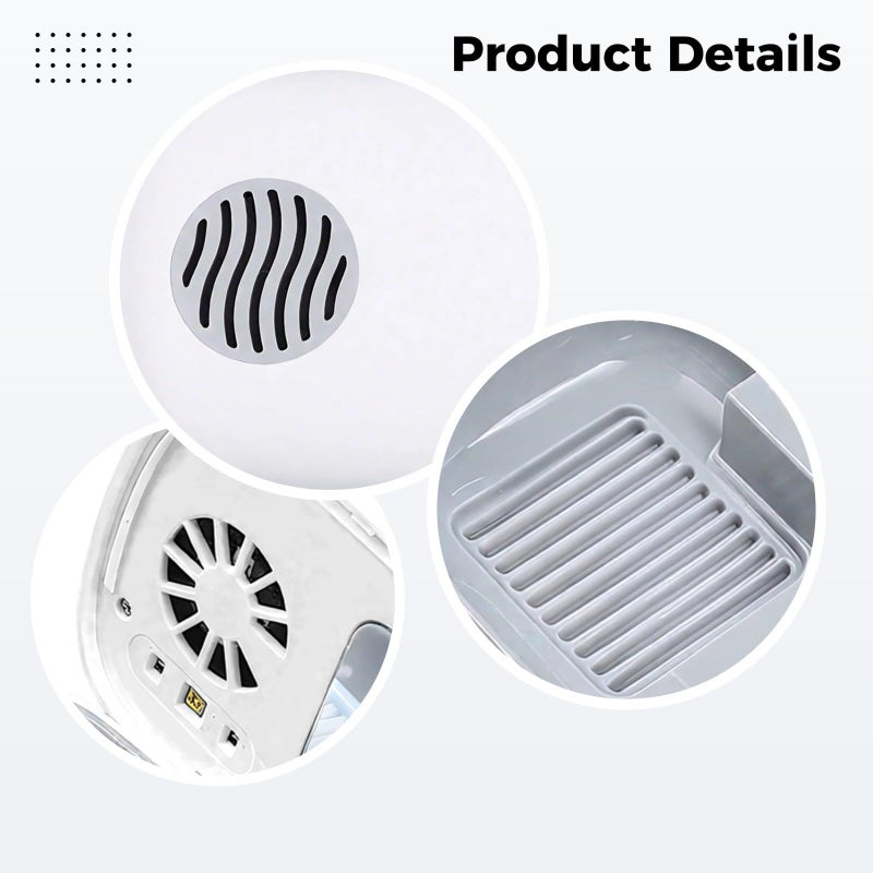 USB Charging Toothbrush Sanitizer Holder Travel Case With Mirror Portable Cleaner Mini Fan - Image 3