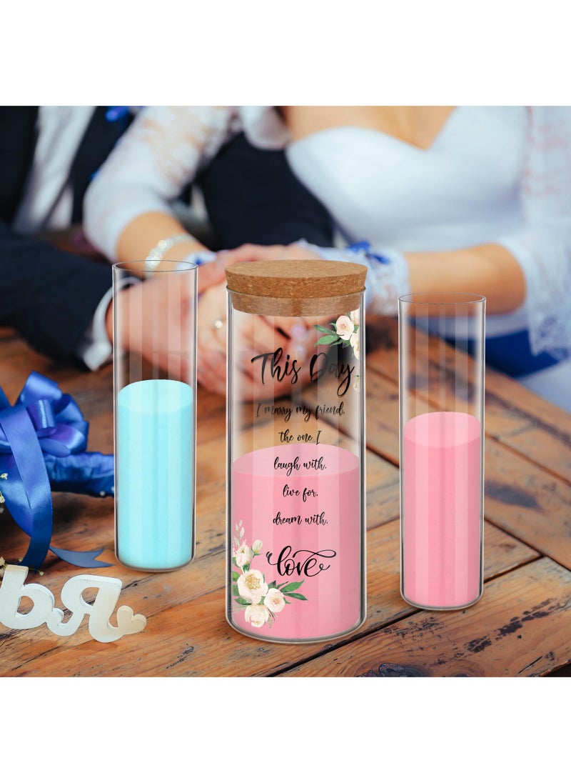 Irenare Irenare Unity Sand for Wedding Ceremony Set Wedding Sand Vase Kit Include Sand Ceremony Vase  Sand  Cork Stopper for Weddings Engagement Anniversary Memorial Bridal Party(Flower)  - Image 5