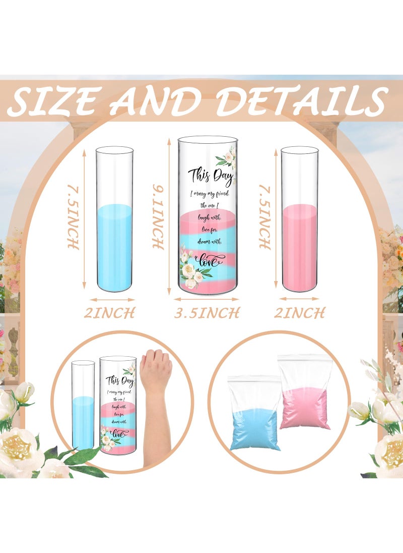 Irenare Irenare Unity Sand for Wedding Ceremony Set Wedding Sand Vase Kit Include Sand Ceremony Vase  Sand  Cork Stopper for Weddings Engagement Anniversary Memorial Bridal Party(Flower)  - Image 3