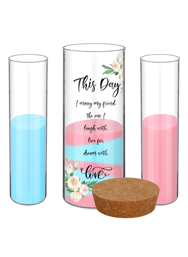 Irenare Irenare Unity Sand for Wedding Ceremony Set Wedding Sand Vase Kit Include Sand Ceremony Vase  Sand  Cork Stopper for Weddings Engagement Anniversary Memorial Bridal Party(Flower)  - Image 1