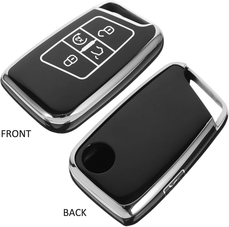 Mikinona Car Key Fob Cover Replacement 5-Key Black TPU Remote Key Holder Case Full Protection Shell for Automotive Interior Accessories - Image 3