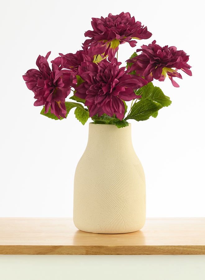 Noon East Dalia 1pc Flower Bunch with 5 buds – Maroon | 52cm Artificial Flower Bunch | Ideal for Wedding, Living Room Decor, Hotel, Party Decoration, and DIY Décor - Image 1