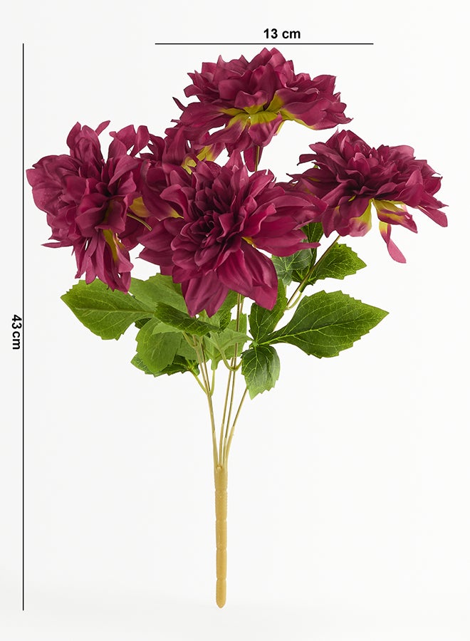 Noon East Dalia 1pc Flower Bunch with 5 buds – Maroon | 52cm Artificial Flower Bunch | Ideal for Wedding, Living Room Decor, Hotel, Party Decoration, and DIY Décor - Image 3
