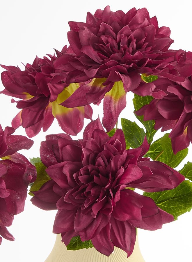 Noon East Dalia 1pc Flower Bunch with 5 buds – Maroon | 52cm Artificial Flower Bunch | Ideal for Wedding, Living Room Decor, Hotel, Party Decoration, and DIY Décor - Image 2