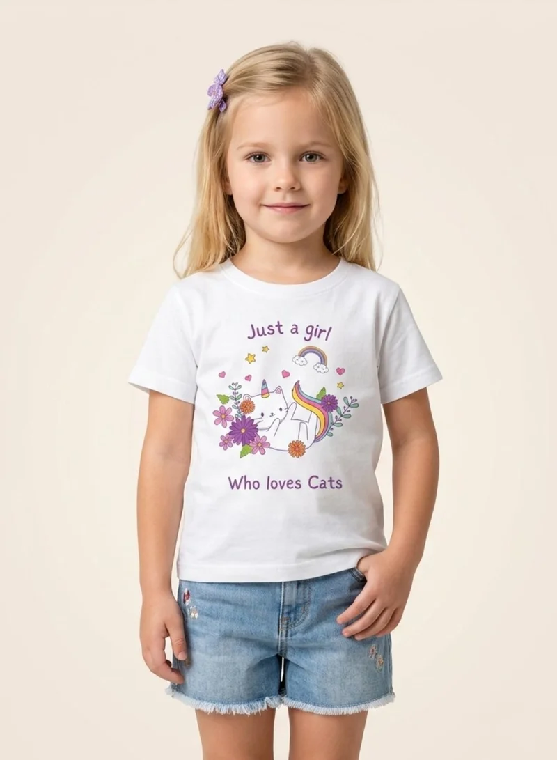 بيبي كلو Girls Cute Cat Unicorn T-Shirt