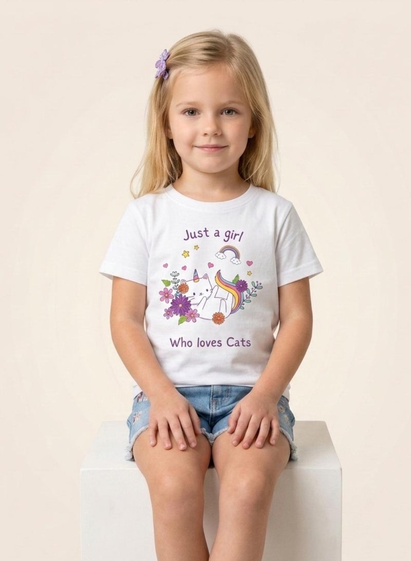 babyqlo Girls Cute Cat Unicorn T-Shirt - Image 4