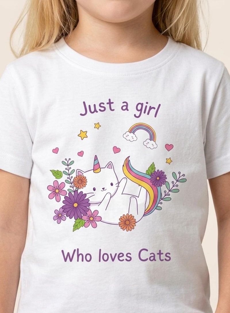 babyqlo Girls Cute Cat Unicorn T-Shirt - Image 5