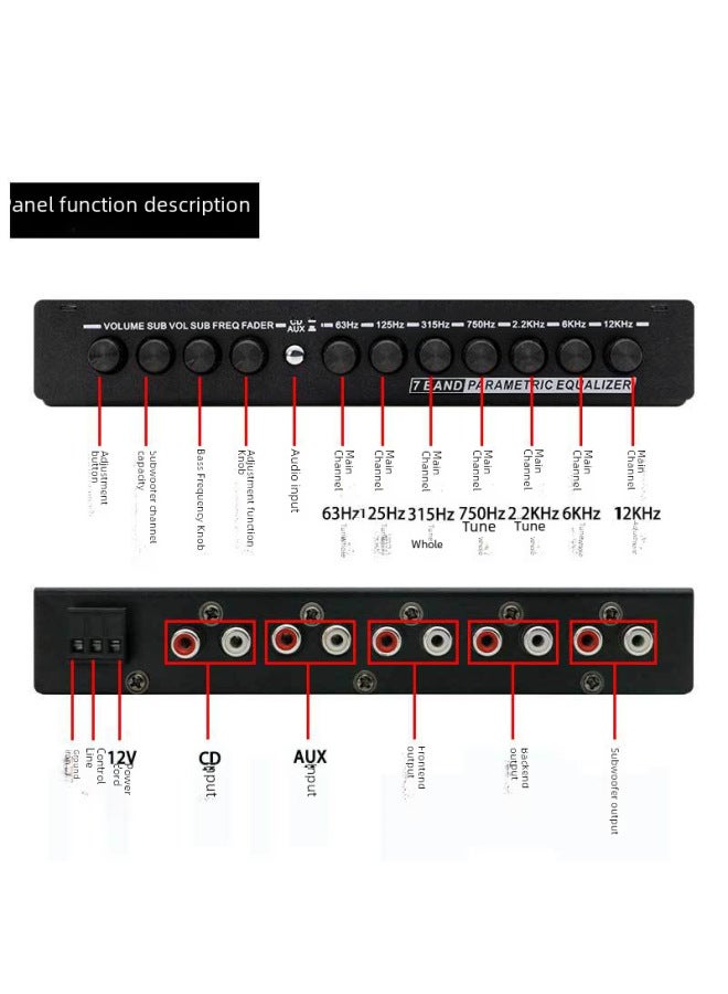 Car Equalizer 7-segment Equalizer Car Audio Eq Tuning Frequency Amplifier Power Amplifier - Image 3