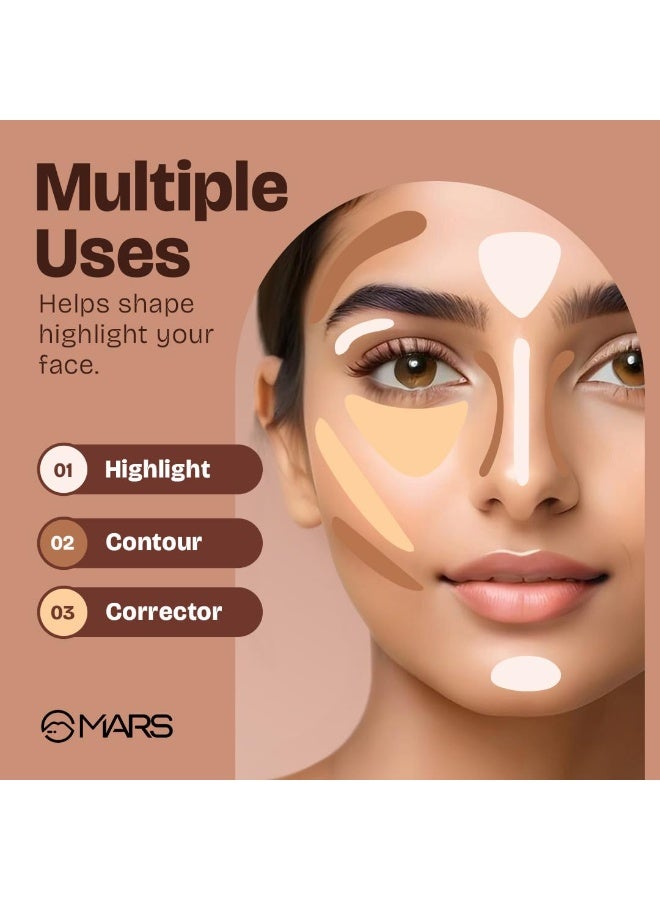 مارس خافي عيوب MARS SPF50 PA++++ بلمسة نهائية طبيعية مشرقة (6.0 مل) (05-SANDSTONE) | خفيف الوزن | تغطية متوسطة إلى عالية | يدوم طويلاً ومتعدد الاستخدامات | مقاوم للتجاعيد - Image 3
