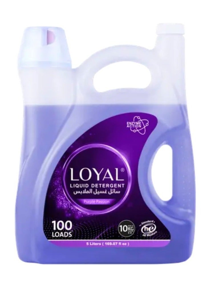 loyal Liquid Detergent Purple Passion With Enzyme Action Up to 100 Loads - 5 Liters - Image 1