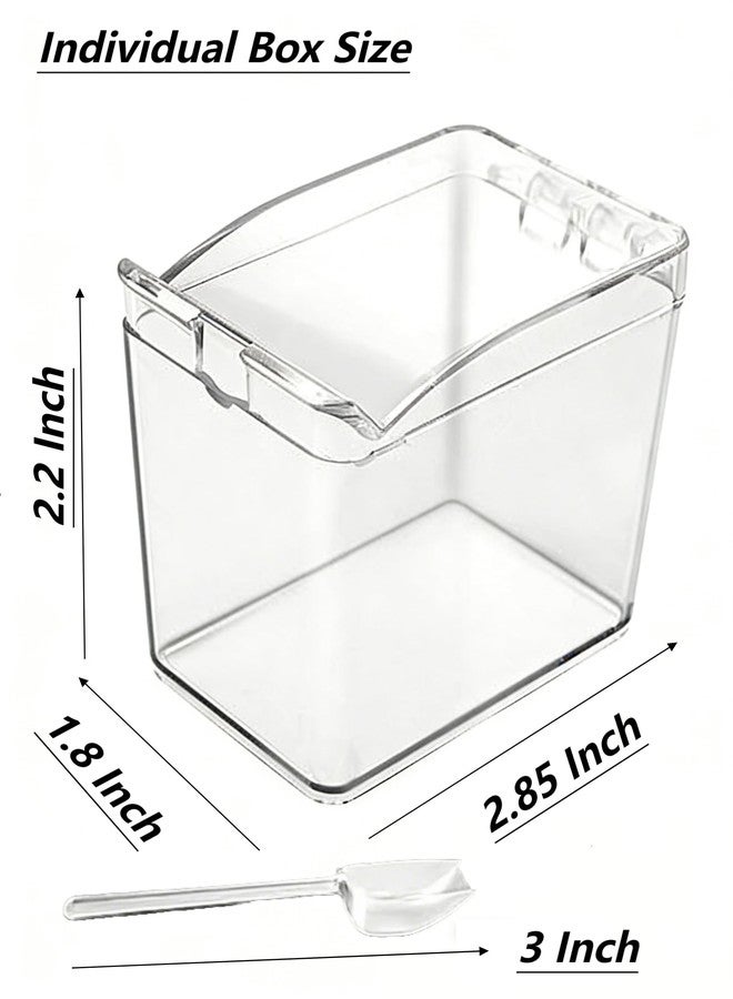 EOREA 4-Piece Condiment Containers with Lids - Salt Container with Lid, Acrylic Spice Containers, Salt and Sugar Containers for Countertop - Clear Seasoning Box with Spoons - Ideal for Spice, Salt,Pepper - Image 3