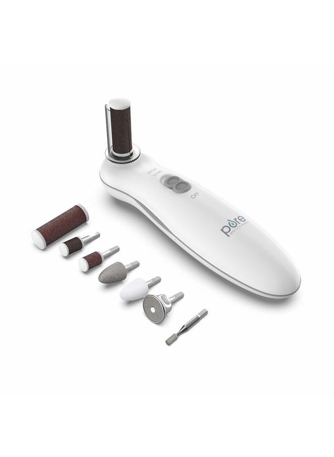 Pure Enrichment PurePedi Deluxe 10-Piece at-Home Professional Manicure and Pedicure Electric Nail File Kit - Cordless Electric Nail Drill and Callus Remover Tool with Protective Cap  - Image 1
