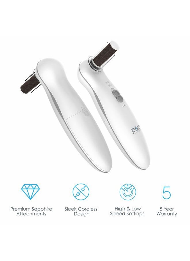 Pure Enrichment PurePedi Deluxe 10-Piece at-Home Professional Manicure and Pedicure Electric Nail File Kit - Cordless Electric Nail Drill and Callus Remover Tool with Protective Cap  - Image 3