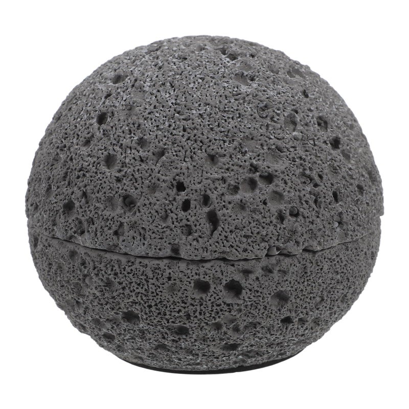 حاوية رماد كبيرة من المعدن الرمادي الصخري مع غطاء، حاوية رماد سطح المكتب وصندوق قمامة صغير - Image 2