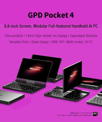 GPD Pocket 4 Mini Laptop 8.8" Touch Screen Aluminum Shell UMPC Win 11 Home OS AMD Ryzen 7 8840U 16GB/1TB (Amber Black) - Image 3