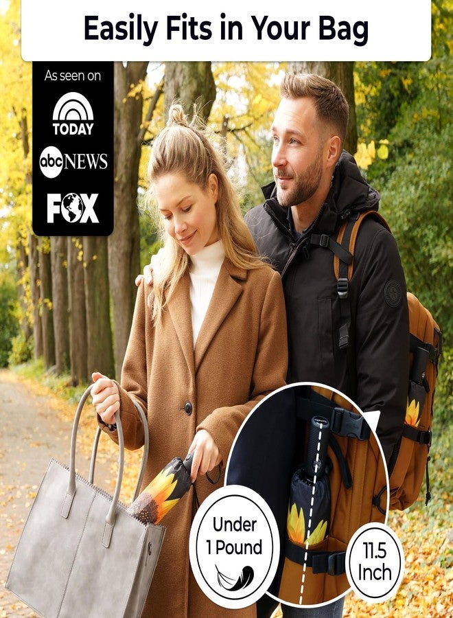 TUMELLA Unbreakable Windproof Travel Umbrella (Compact, Superior & Beautiful), Small Strong but Light Portable and Automatic Folding Rain Umbrella, Durable Premium Grip, Fits Car & Backpack - Image 2