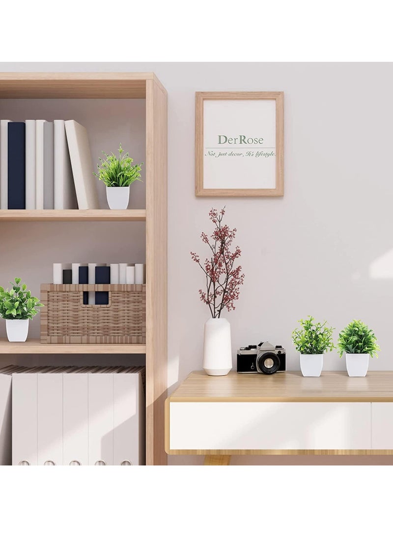 نباتات صناعية صغيرة في أصص نباتات خضراء صناعية في أصص للمنزل، غرفة النوم، الحمام، المطبخ، ديكور داخلي - (الارتفاع الإجمالي 12 سم) 4 قطع - Image 2