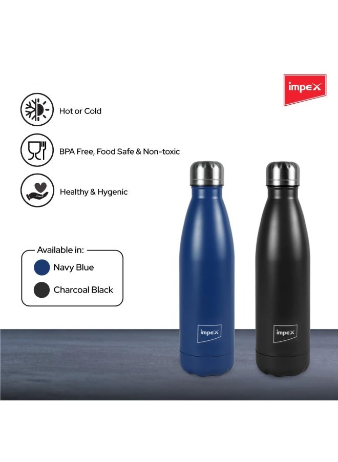 Impex Stainless Steel Water Bottle SIPPY | Leak Proof | Office Bottle | Gym Bottle | Home | Kitchen | Hiking | Treking Bottle | Travel Bottle (Blue) - Image 2