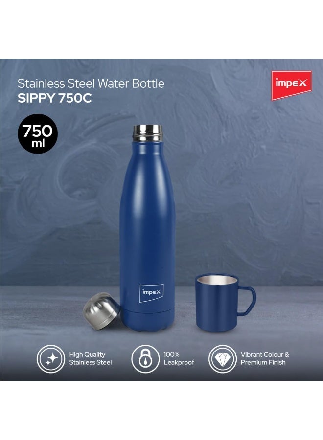 Impex Stainless Steel Water Bottle SIPPY | Leak Proof | Office Bottle | Gym Bottle | Home | Kitchen | Hiking | Treking Bottle | Travel Bottle (Blue) - Image 3