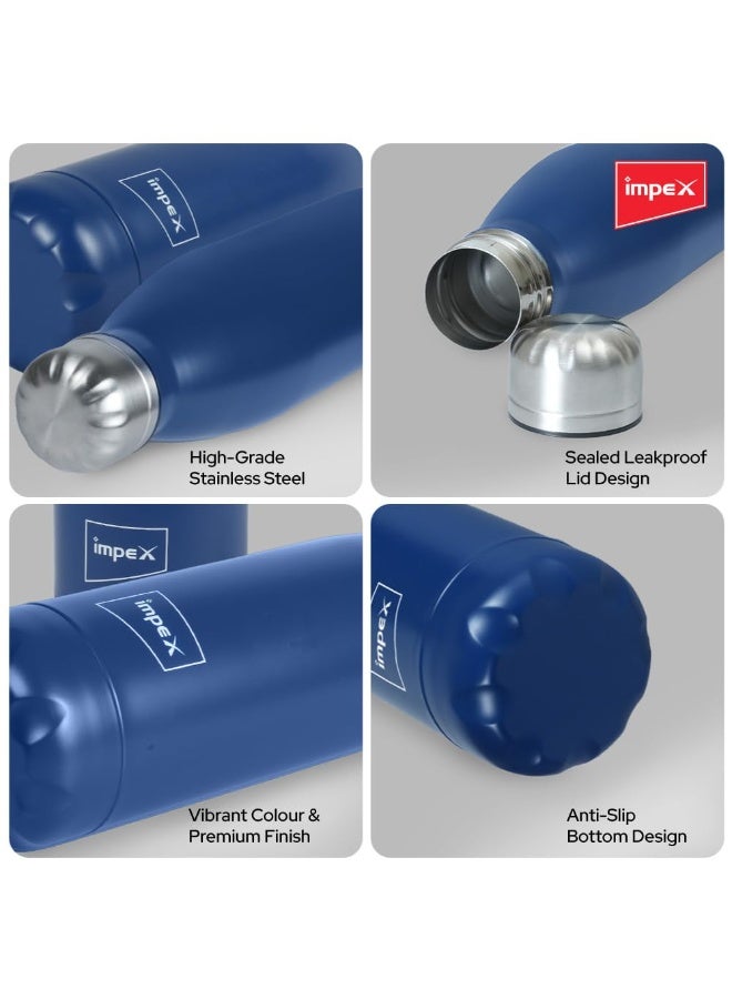Impex Stainless Steel Water Bottle SIPPY | Leak Proof | Office Bottle | Gym Bottle | Home | Kitchen | Hiking | Treking Bottle | Travel Bottle (Blue) - Image 4