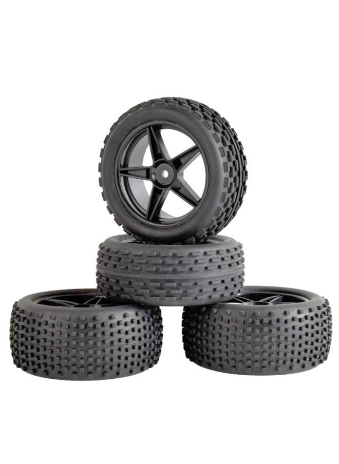 null - 1:10 Four-wheel Drive Off-road Vehicle HSP94166 Off-road Tire RC Model Car Meijiaxin 16207 Tiangong TT02B-Color:NET Type Black - Image 1