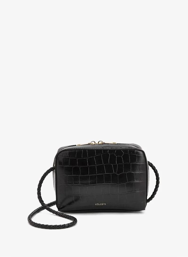 Celeste Textured Crossbody Bag With Zip Closure