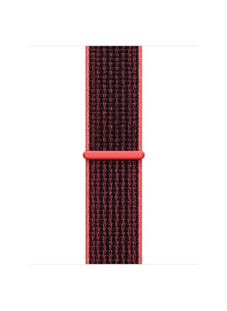 CATANES Apple Watch 42mm 44mm 45mm Nylon Sport Loop Band Compatible with iWatch Series 7/SE/6/5/4/3/2/1 Bright Crimson  - Image 4