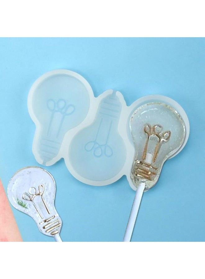 mostsom Bulb Lollipop Candy Mold Silicone Lolly Pops Molds Silicone Lamp Molds Craft Baking Tool DIY Cake 2pcs (H_Balloon) - Image 2
