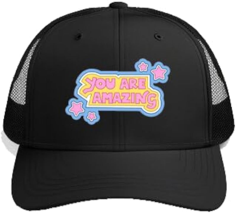 YOU ARE AMAZING Plain unisex baseball cap Black