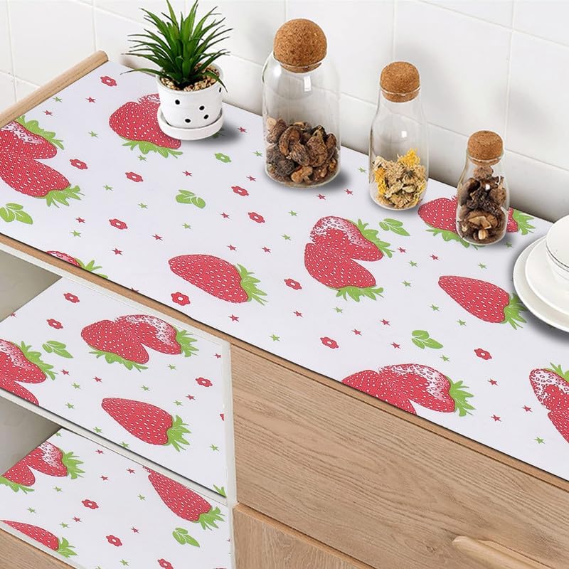 STYEVA Printed Anti-Slip Shelf Liner Mat Sheet for Drawers, Shelves, Tables, Cupboards, Fridge, Kitchen, Home, and Office - 45 CM X 5 M (Strawberry Design) - Image 5