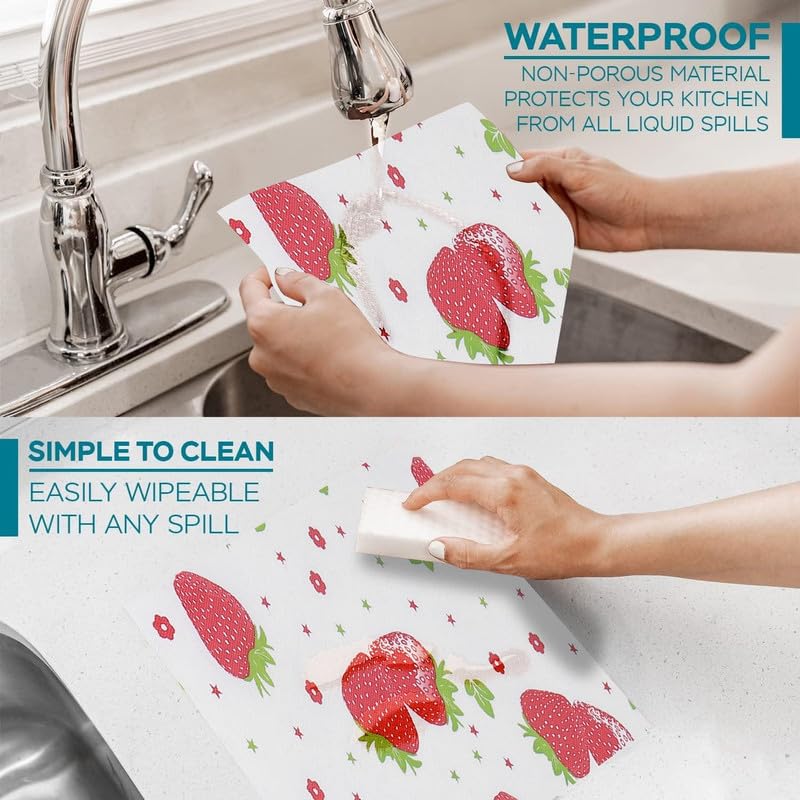 STYEVA Printed Anti-Slip Shelf Liner Mat Sheet for Drawers, Shelves, Tables, Cupboards, Fridge, Kitchen, Home, and Office - 45 CM X 5 M (Strawberry Design) - Image 4