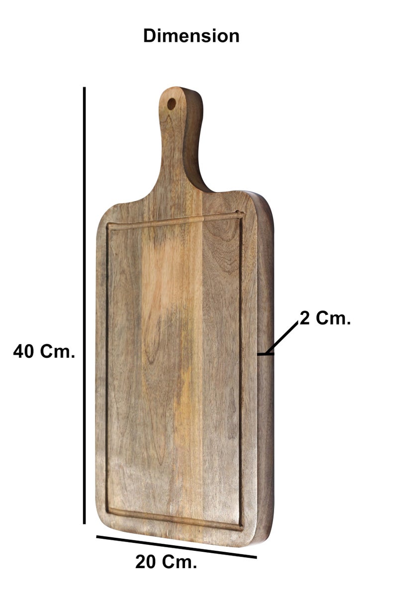 Woodiva Mango Wood Chopping Board for Heavy Duty Chopping Board Vegetable, Fruit Cutter, Meats Chopper Boards, Safe Durable with Warranty (40 X 20 x 2)cm. - Image 3