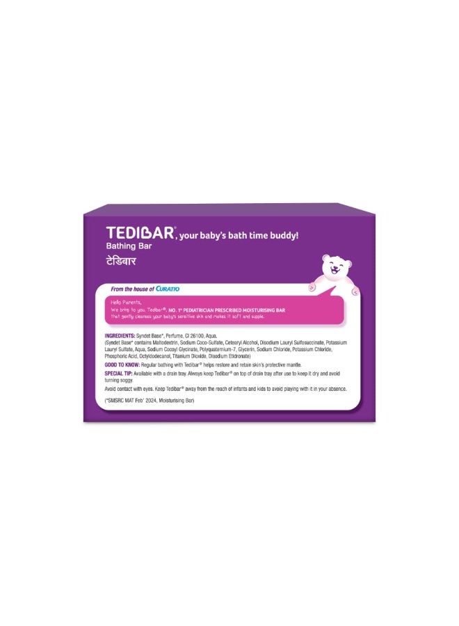 Tedibar Baby Bathing Bar | For Baby’s Sensitive Skin | Gentle Cleansing, Skin-friendly, pH 5.5, 75gm, Pack of 3 - Image 2